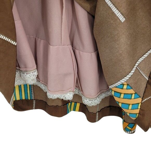 Vtg 70's Girls Skirt Sally Nightmare Before Christmas Holly Hobby Brown Sz 8 - Picture 4 of 10